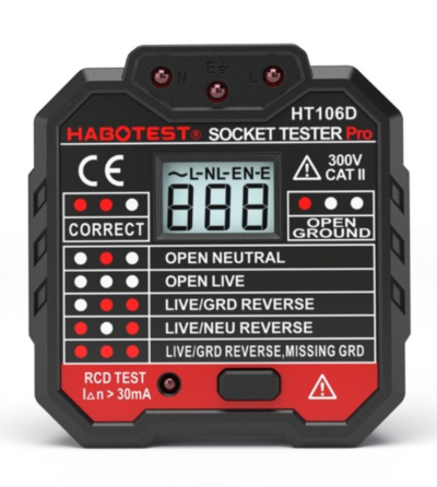 HT-106D Socket Tester with Voltage Test & RCD