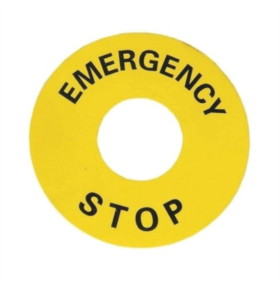 ER-90 Emergency Stop Etiketi 90mm