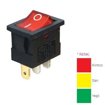 TRC10-118 Mini Işıklı Anahtar ON-OFF 3P