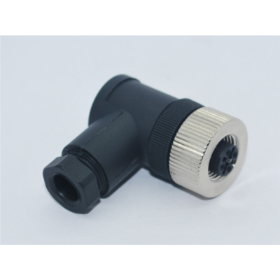 SL12-F04D M12 90° 4 Pinli Dişi Konnektör