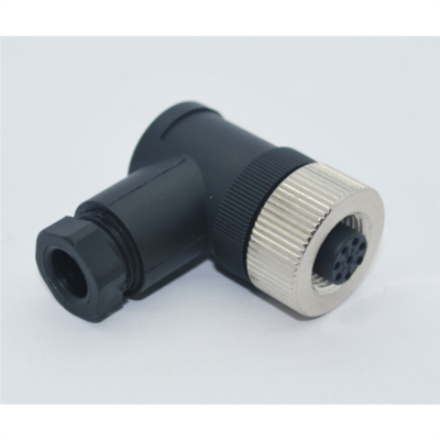 SL12-F08D M12 90° 8 Pinli Dişi Konnektör